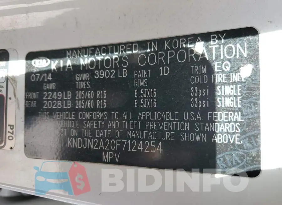 KNDJN2A20F7124254 Photo# 12
