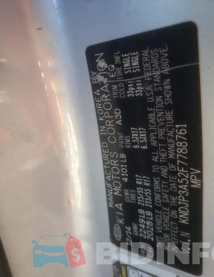 KNDJP3A52F7788761 Photo# 13