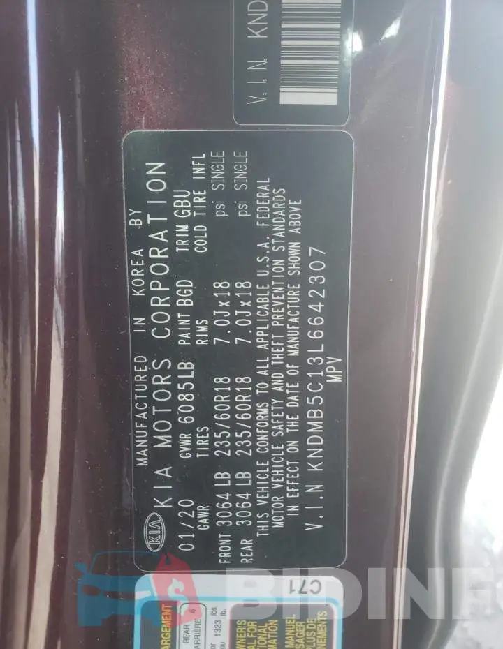 KNDMB5C13L6642307 Photo# 13