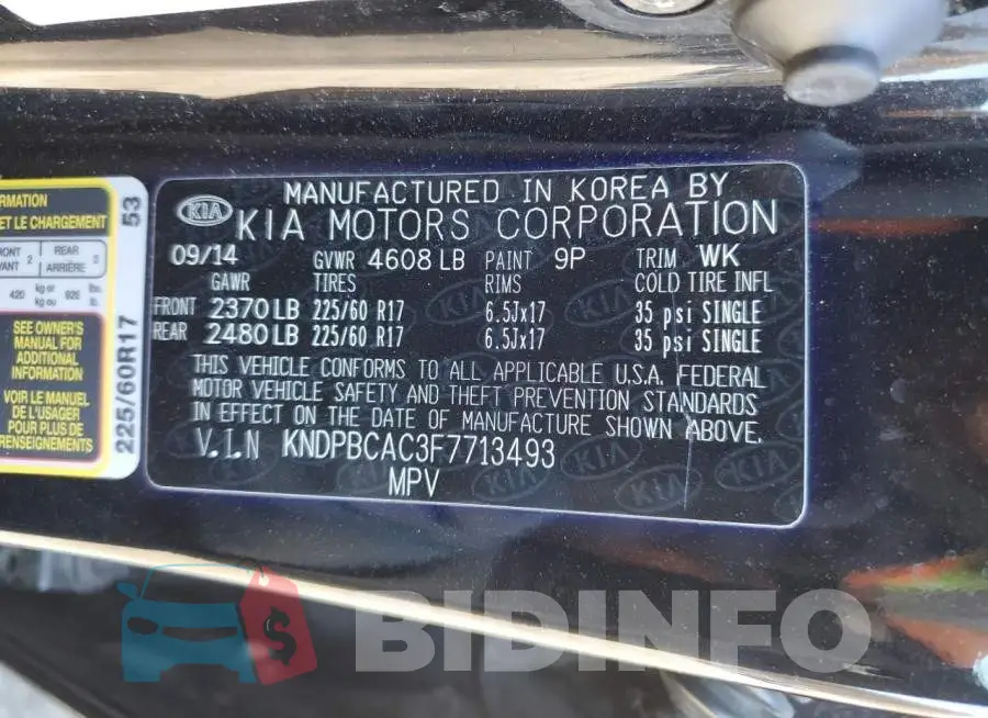 KNDPBCAC3F7713493 Photo# 13