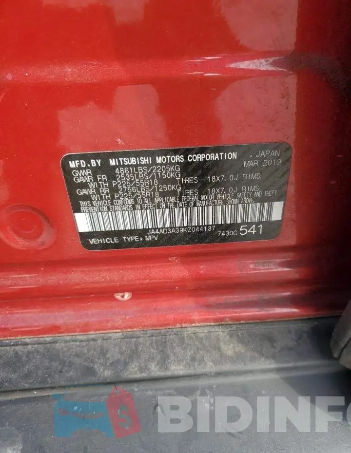 JA4AD3A39KZ044137 Photo# 13