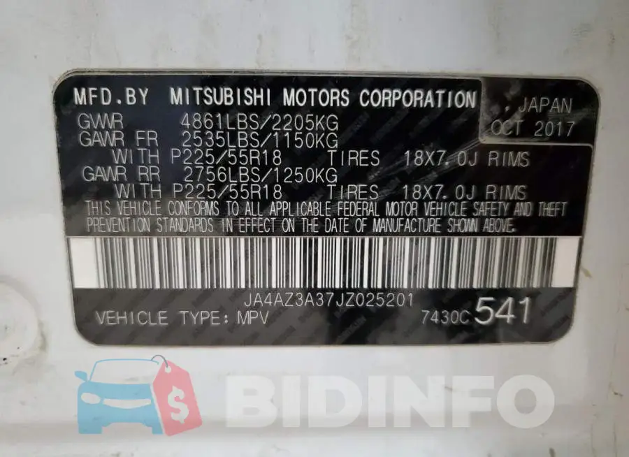 JA4AZ3A37JZ025201 Photo# 13