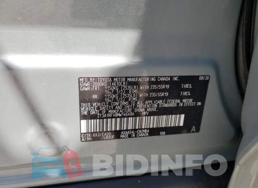 2T3A1RFV8MW146494 Photo# 12