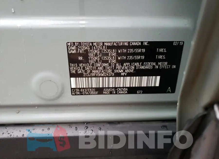 2T3J1RFV5KW024379 Photo# 13