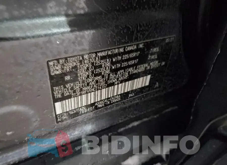 2T3P1RFV5MC214357 Photo# 12