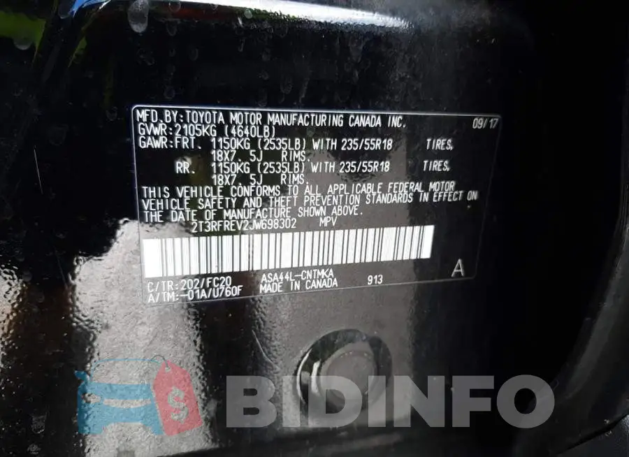 2T3RFREV2JW698302 Photo# 13