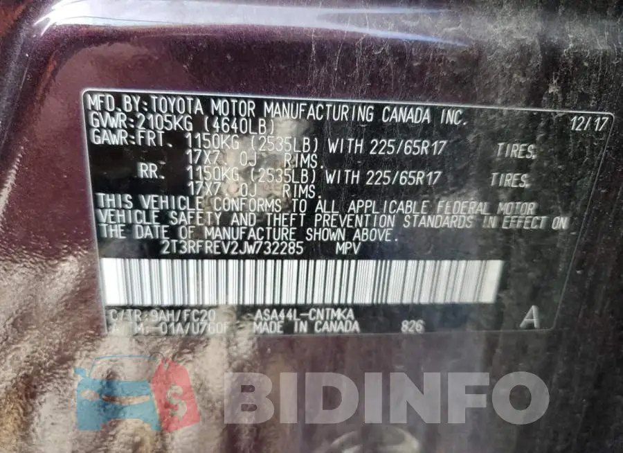 2T3RFREV2JW732285 Photo# 12