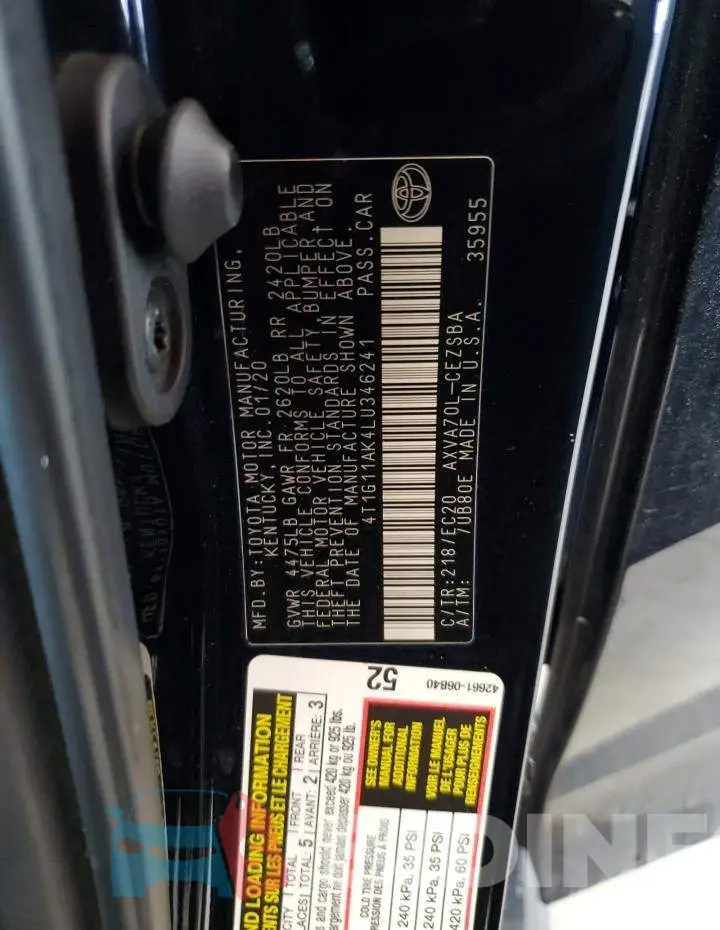 4T1G11AK4LU346241 Photo# 12