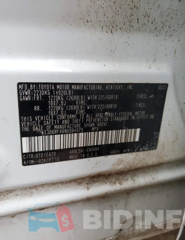 4T3D6RFV6NU084979 Photo# 13