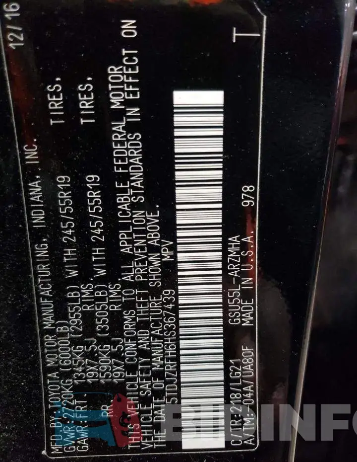 5TDJZRFH6HS367439 Photo# 13
