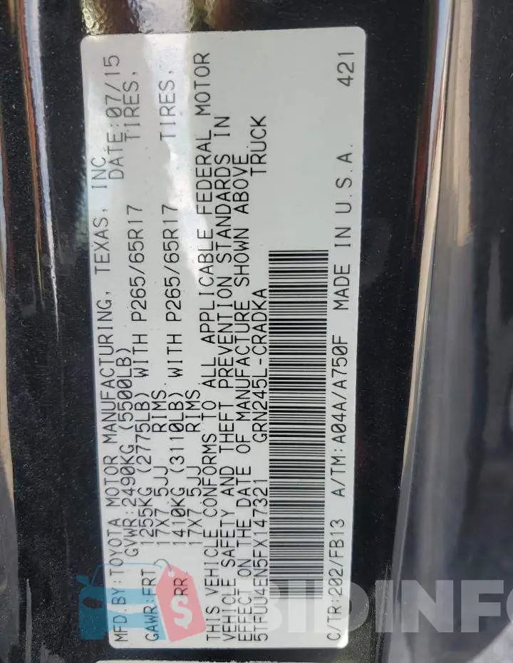 5TFUU4EN5FX147321 Photo# 12
