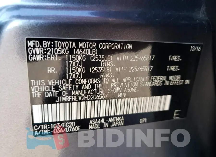 JTMRFREV2HD206567 Photo# 13