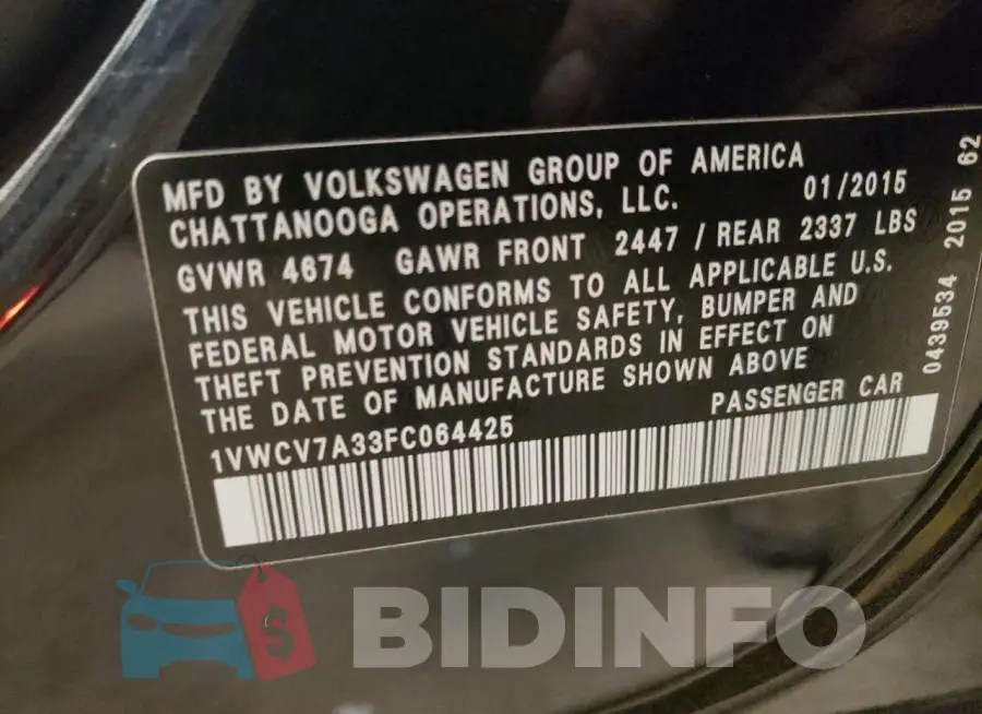 1VWCV7A33FC064425 Photo# 13