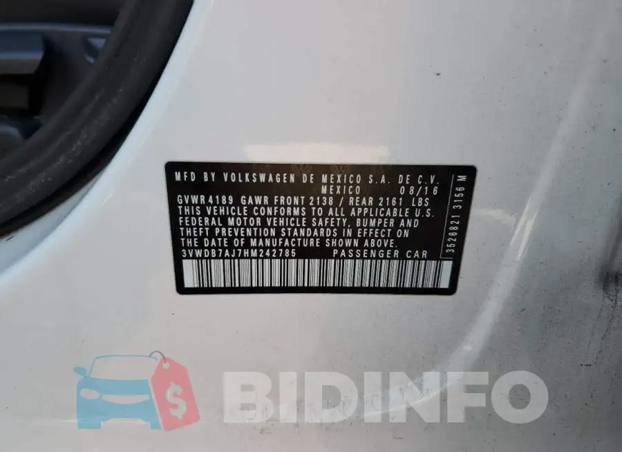 3VWDB7AJ7HM242785 Photo# 12