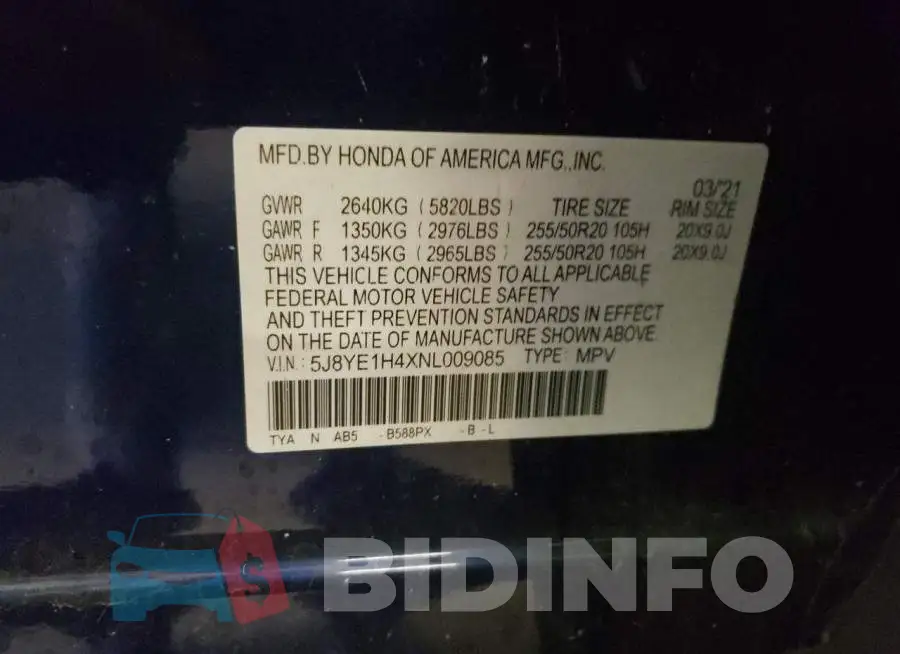 5J8YE1H4XNL009085 Photo# 13