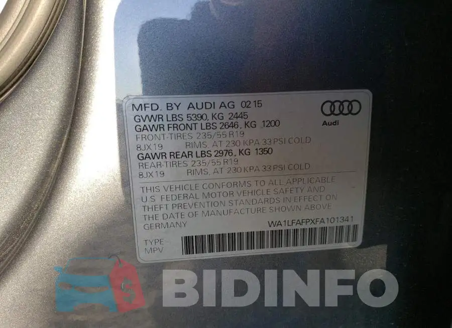WA1LFAFPXFA101341 Photo# 14