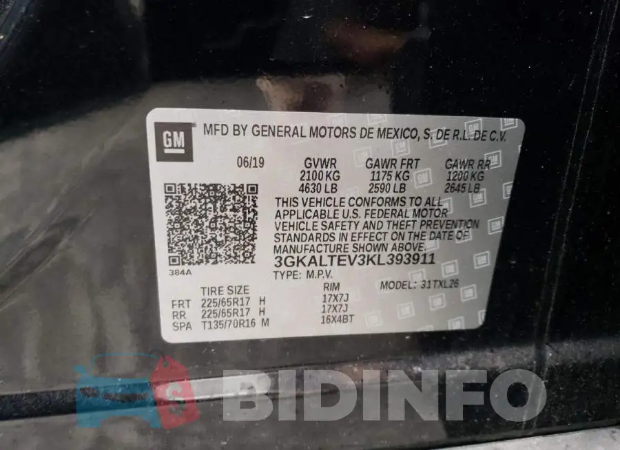 3GKALTEV3KL393911 Photo# 13