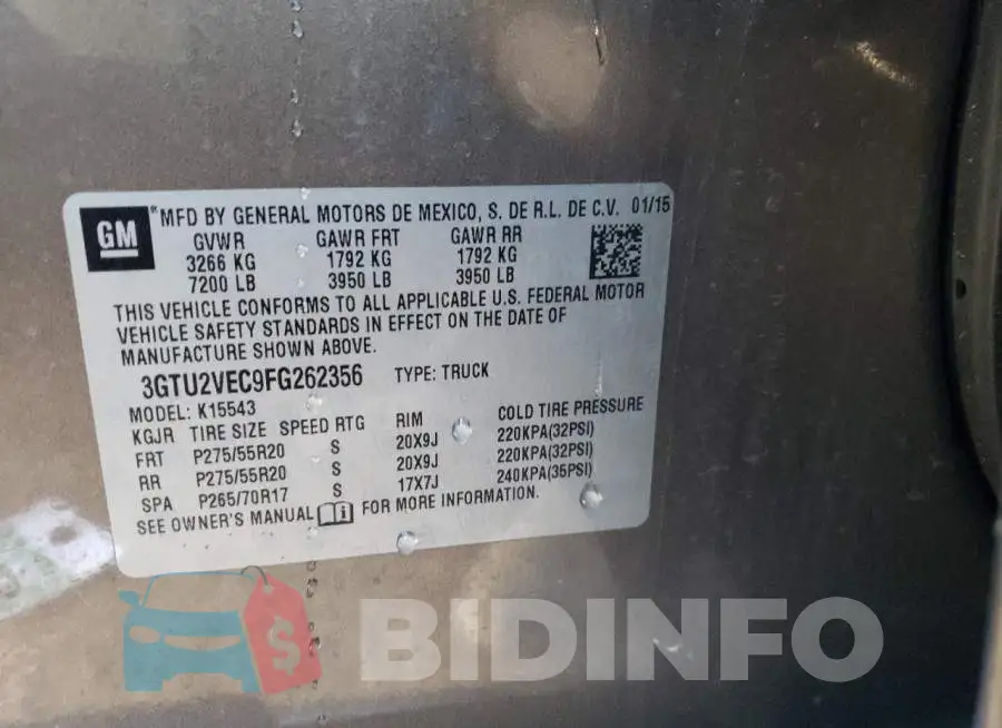 3GTU2VEC9FG262356 Photo# 12