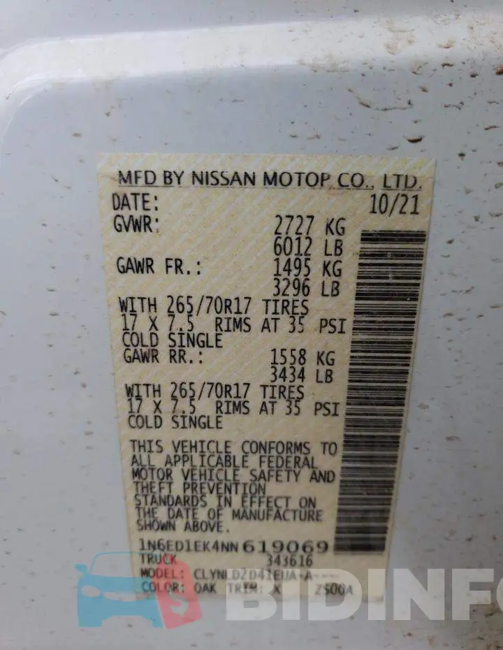 1N6ED1EK4NN619069 Photo# 13