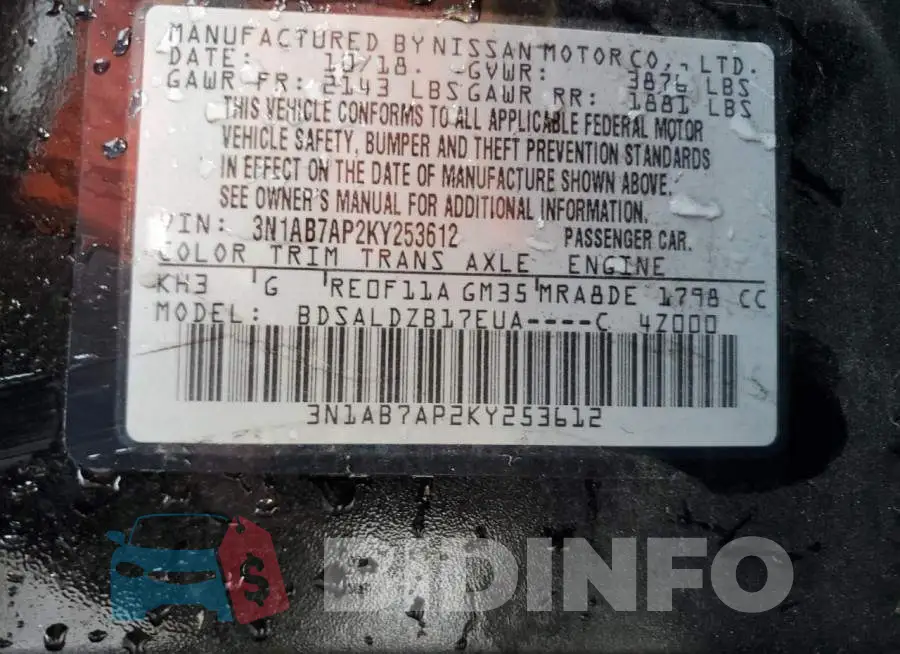 3N1AB7AP2KY253612 Photo# 12