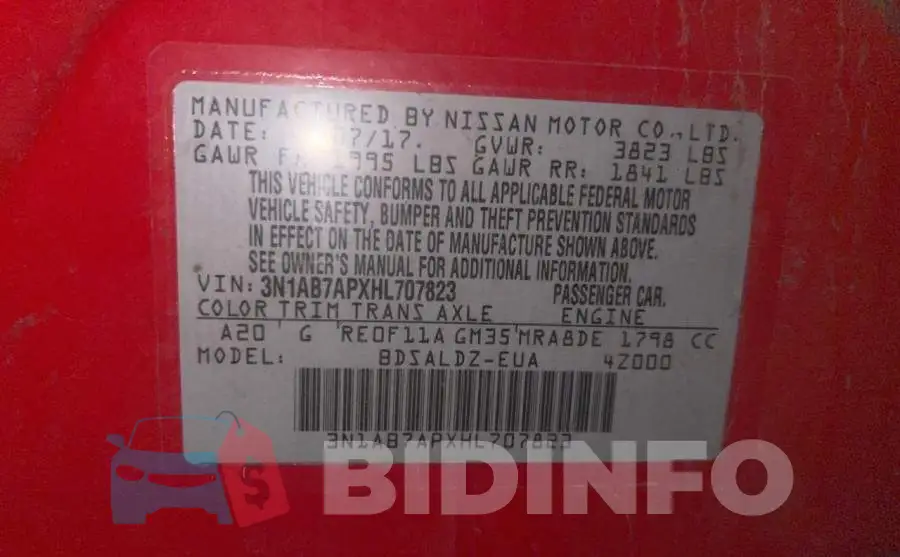 3N1AB7APXHL707823 Photo# 10