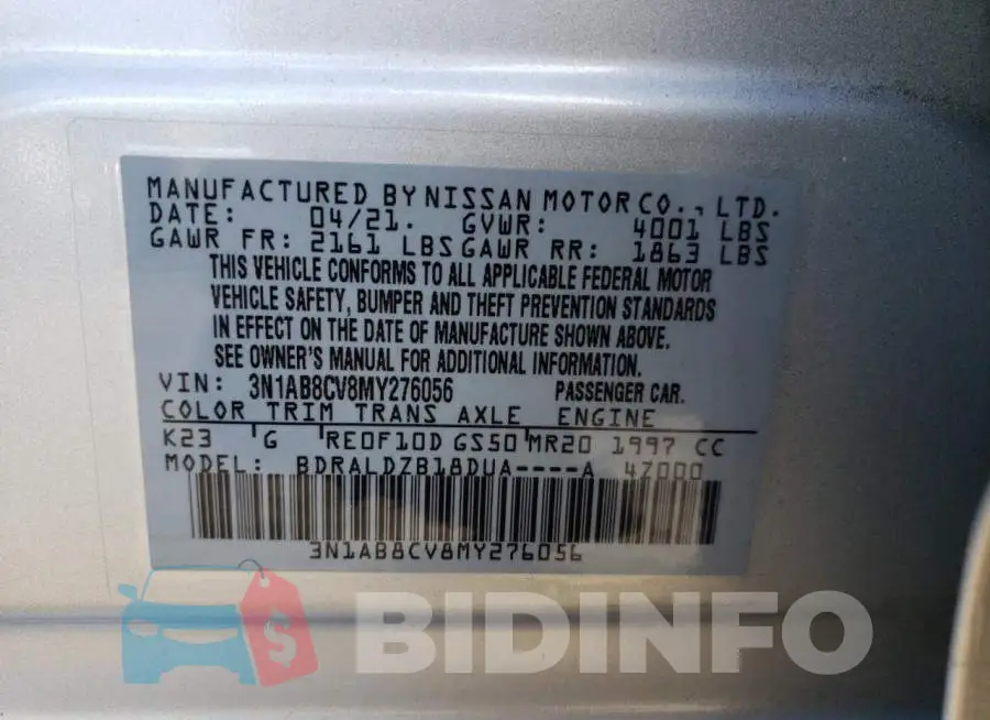 3N1AB8CV8MY276056 Photo# 13