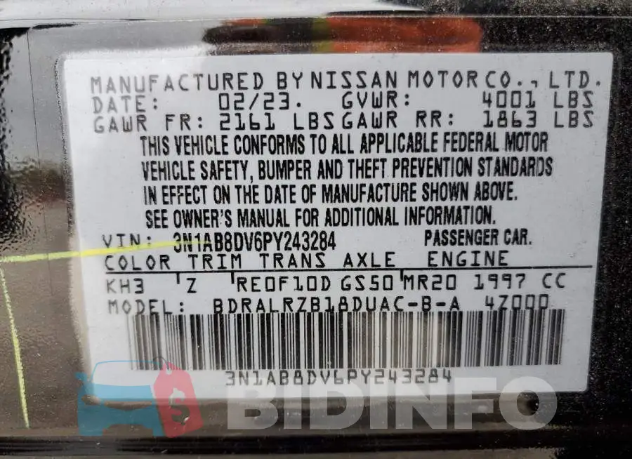 3N1AB8DV6PY243284 Photo# 12