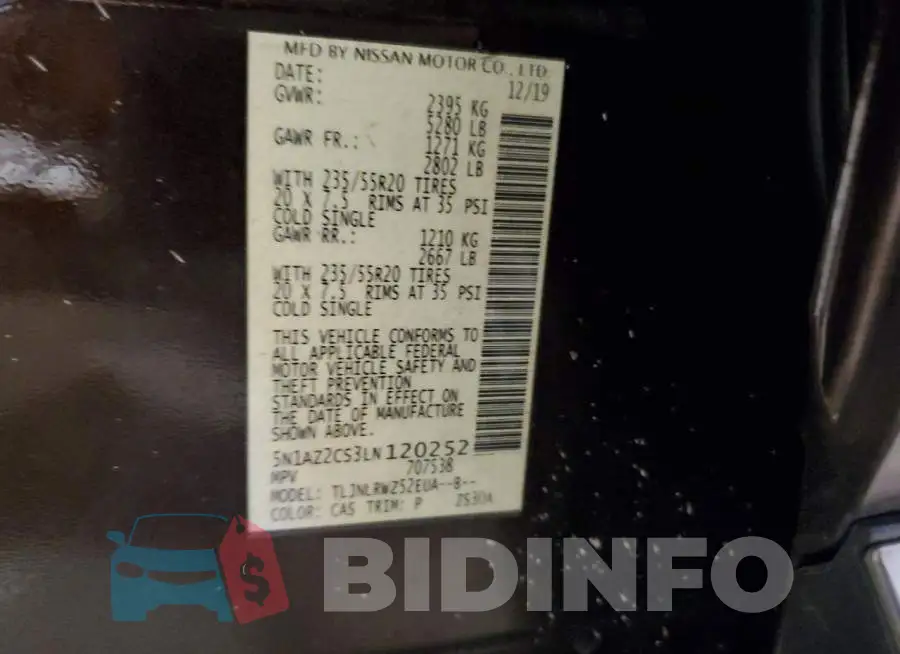 5N1AZ2CS3LN120252 Photo# 12