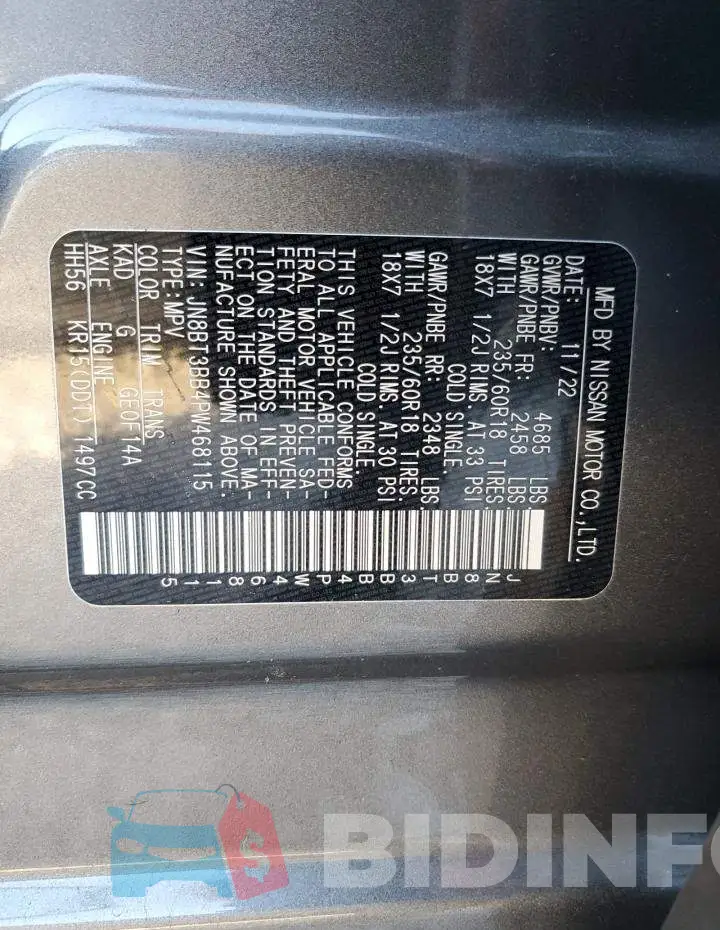 JN8BT3BB4PW468115 Photo# 12