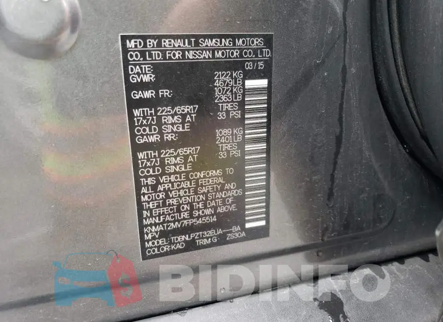 KNMAT2MV7FP545514 Photo# 13