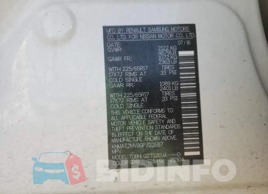 KNMAT2MV9GP720587 Photo# 13