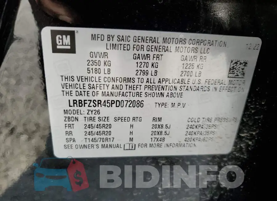 LRBFZSR45PD072086 Photo# 13