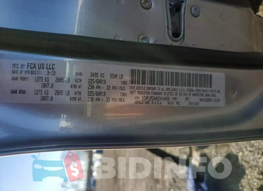 1C4PJMDX0KD414496 Photo# 13