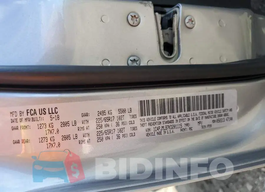 1C4PJMLB7KD201115 Photo# 13