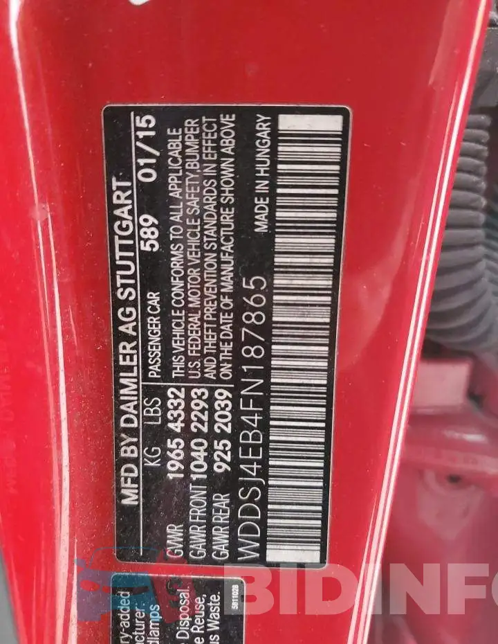 WDDSJ4EB4FN187865 Photo# 12