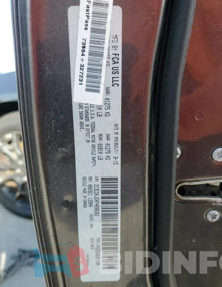 2C3CDXJGXFH898282 Photo# 12
