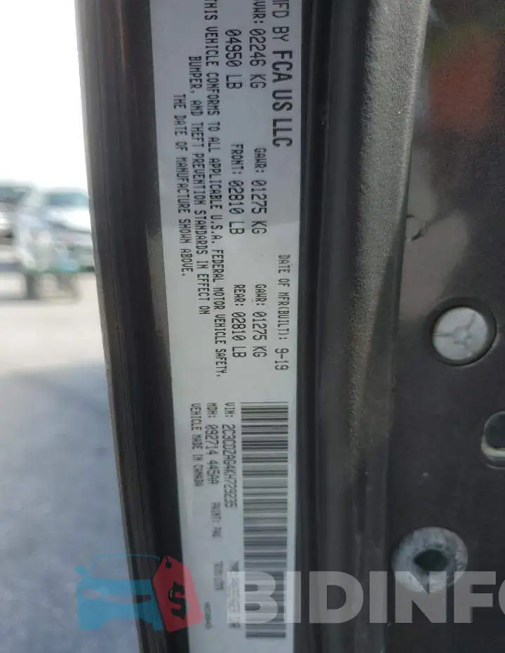 2C3CDZAG4KH729235 Photo# 12
