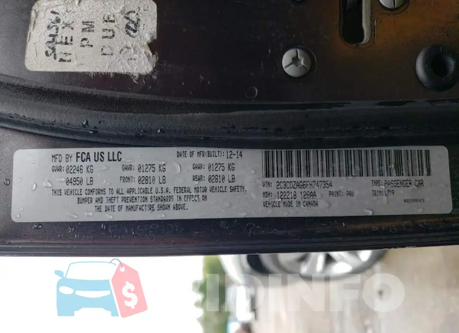 2C3CDZAG6FH747354 Photo# 7