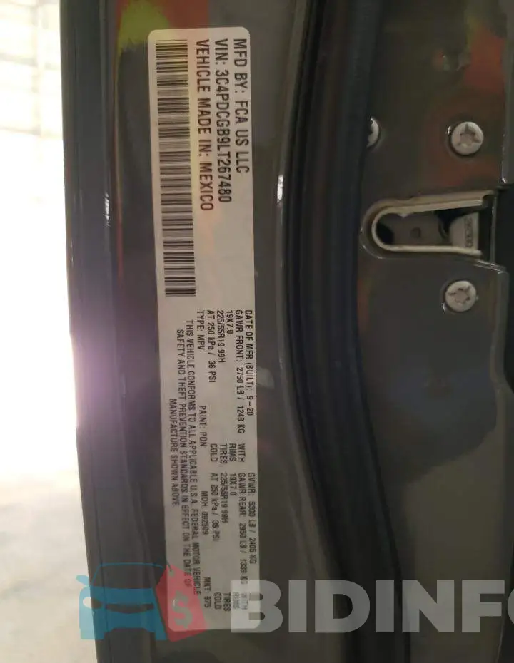 3C4PDCGB9LT267480 Photo# 13