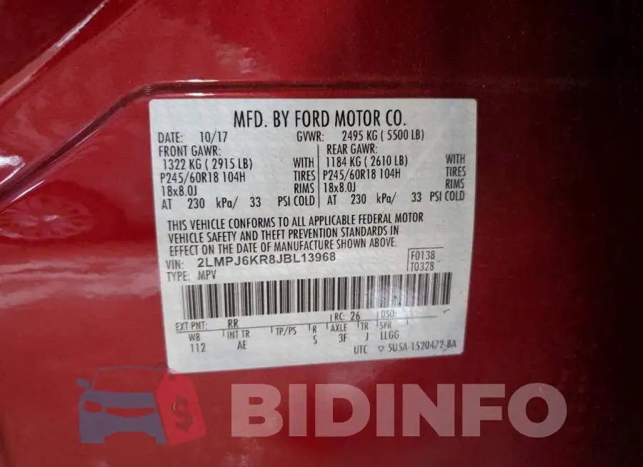 2LMPJ6KR8JBL13968 Photo# 13