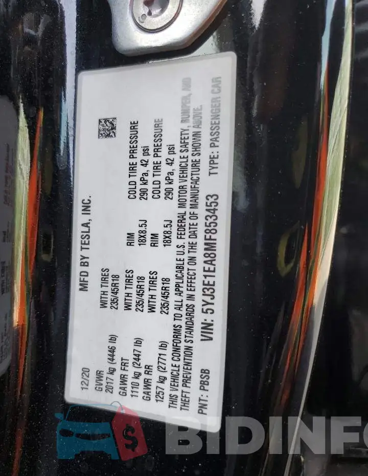 5YJ3E1EA8MF853453 Photo# 13