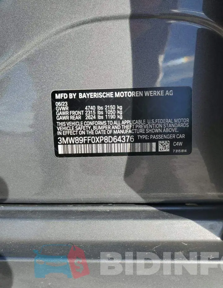 3MW89FF0XP8D64376 Photo# 12