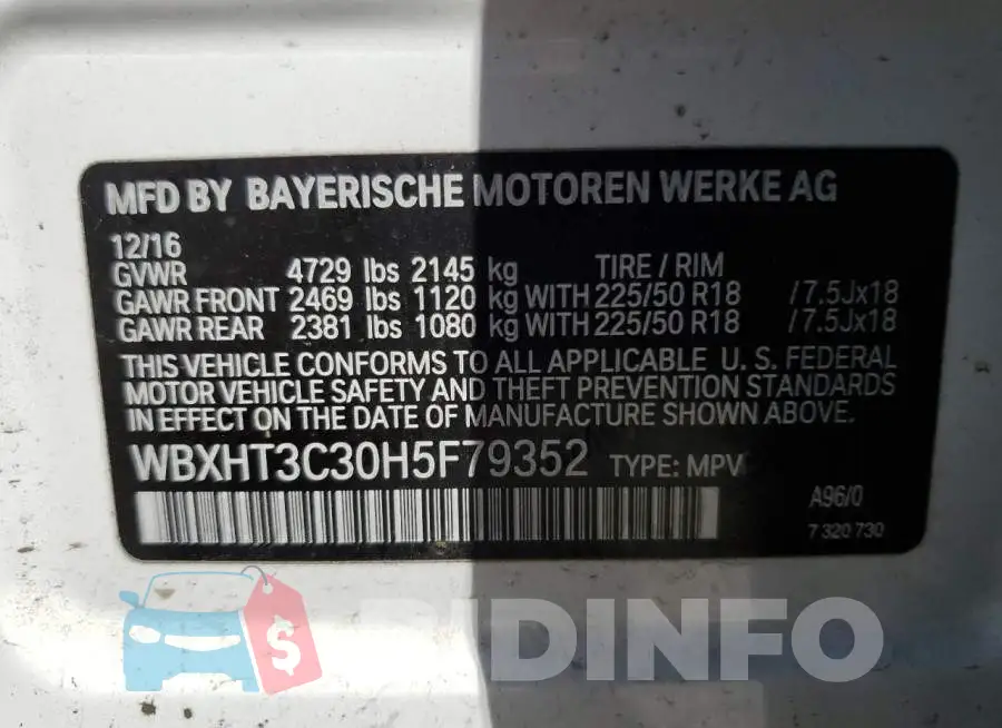 WBXHT3C30H5F79352 Photo# 12