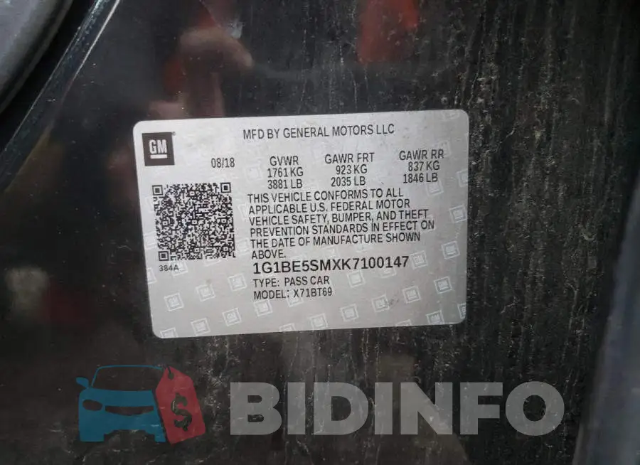 1G1BE5SMXK7100147 Photo# 12