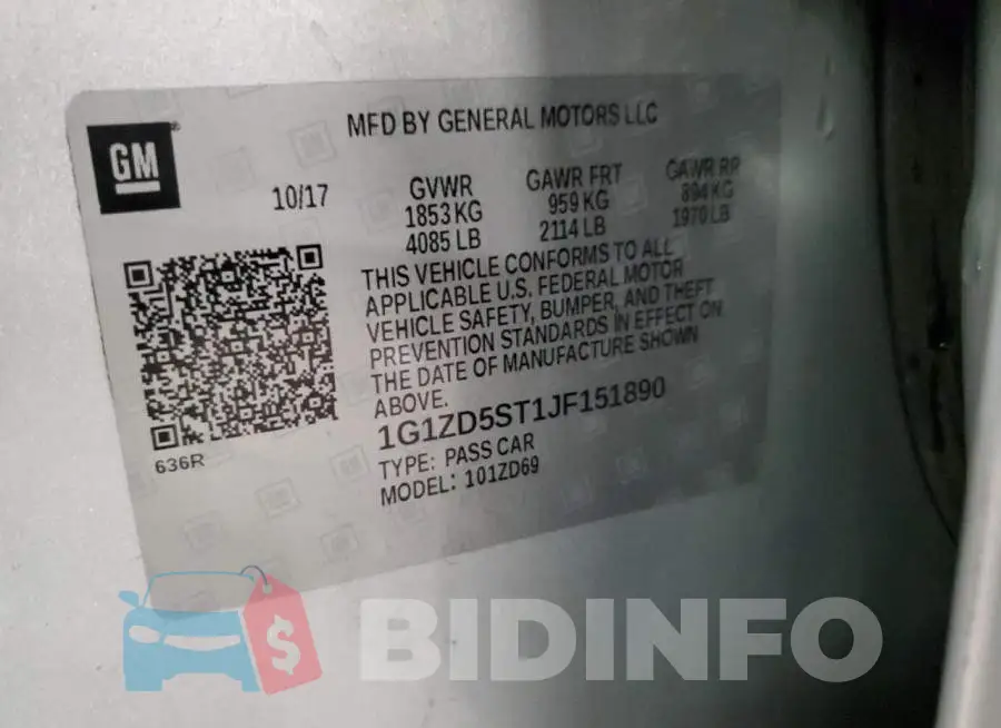 1G1ZD5ST1JF151890 Photo# 12