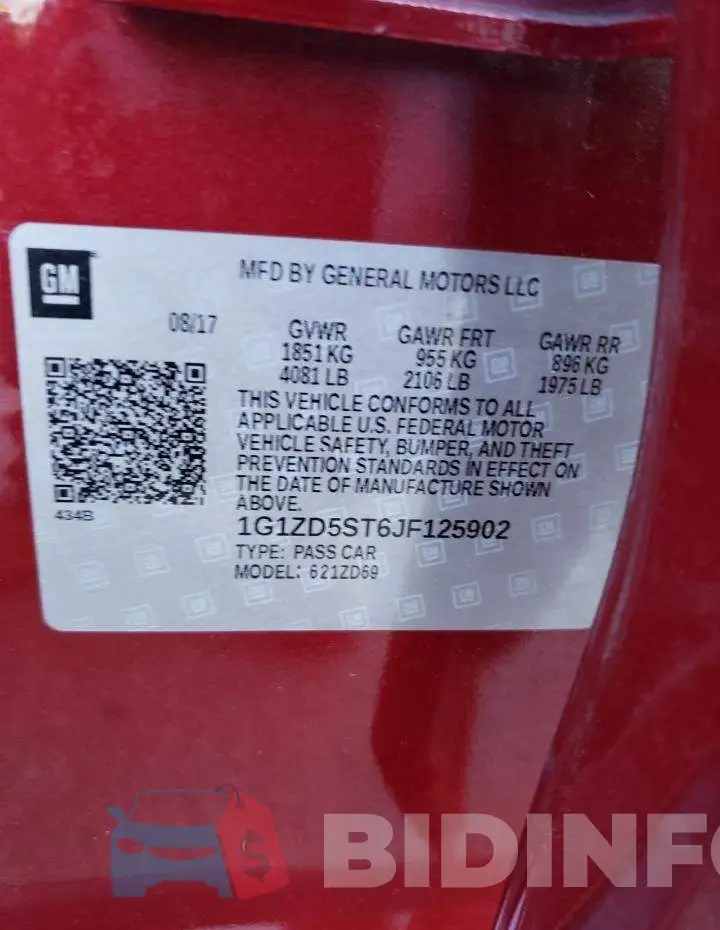 1G1ZD5ST6JF125902 Photo# 12