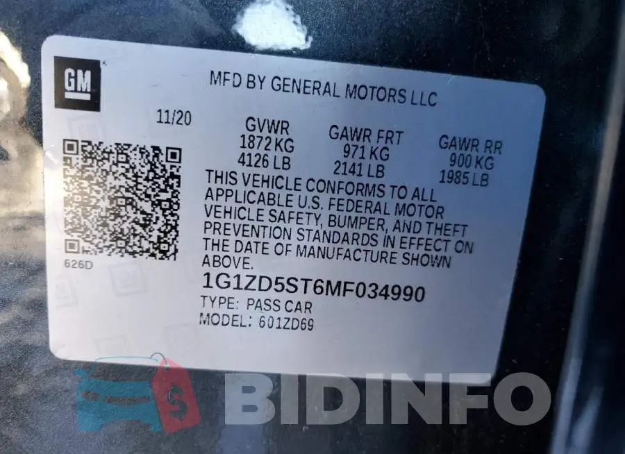 1G1ZD5ST6MF034990 Photo# 12