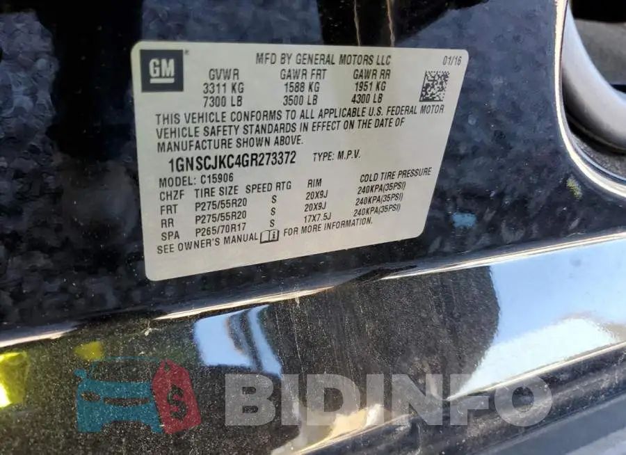 1GNSCJKC4GR273372 Photo# 12