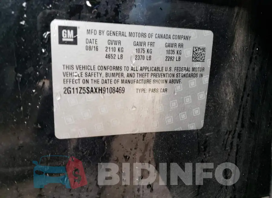 2G11Z5SAXH9108469 Photo# 12