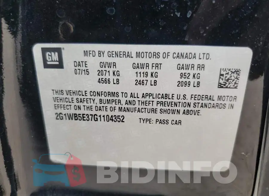 2G1WB5E37G1104352 Photo# 12